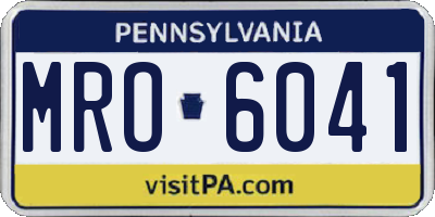 PA license plate MRO6041
