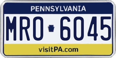 PA license plate MRO6045