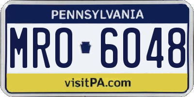 PA license plate MRO6048