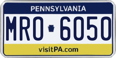 PA license plate MRO6050