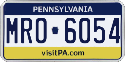 PA license plate MRO6054