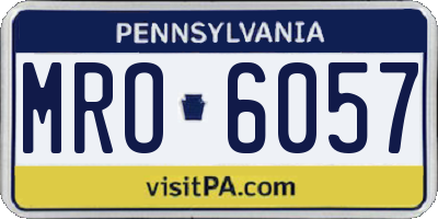 PA license plate MRO6057
