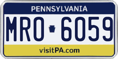 PA license plate MRO6059