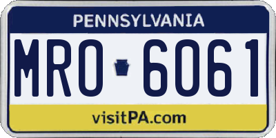 PA license plate MRO6061