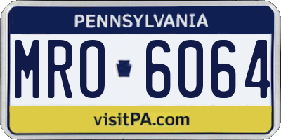 PA license plate MRO6064