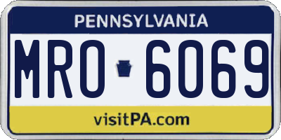 PA license plate MRO6069
