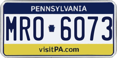 PA license plate MRO6073