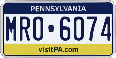 PA license plate MRO6074