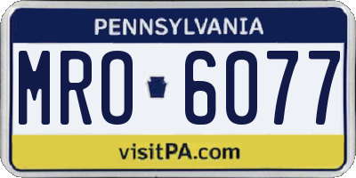 PA license plate MRO6077