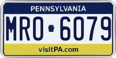 PA license plate MRO6079
