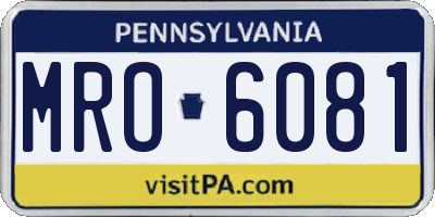 PA license plate MRO6081