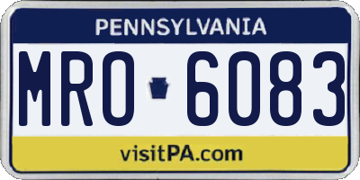 PA license plate MRO6083