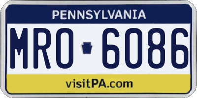PA license plate MRO6086