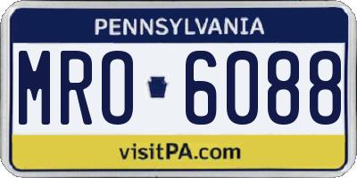 PA license plate MRO6088