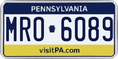 PA license plate MRO6089