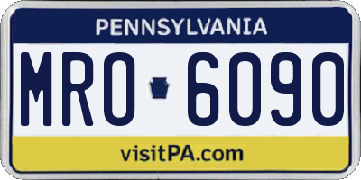 PA license plate MRO6090