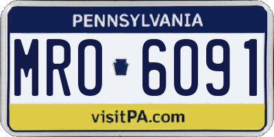 PA license plate MRO6091