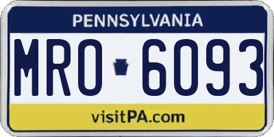 PA license plate MRO6093