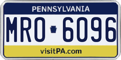 PA license plate MRO6096