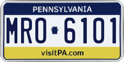 PA license plate MRO6101