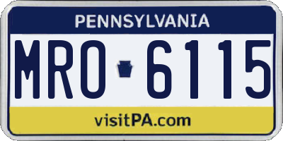 PA license plate MRO6115