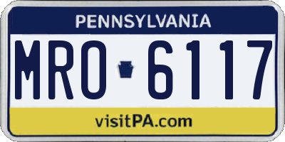 PA license plate MRO6117