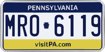 PA license plate MRO6119