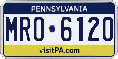 PA license plate MRO6120
