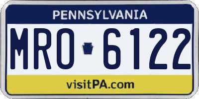 PA license plate MRO6122