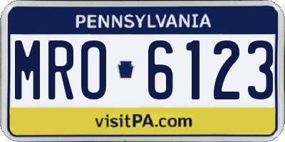 PA license plate MRO6123