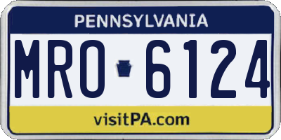 PA license plate MRO6124