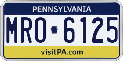 PA license plate MRO6125