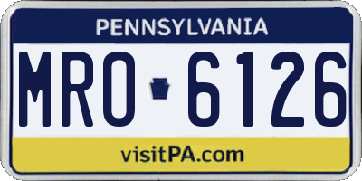 PA license plate MRO6126