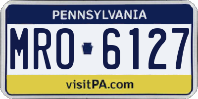 PA license plate MRO6127
