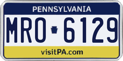 PA license plate MRO6129
