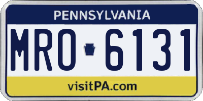PA license plate MRO6131