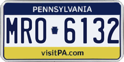 PA license plate MRO6132