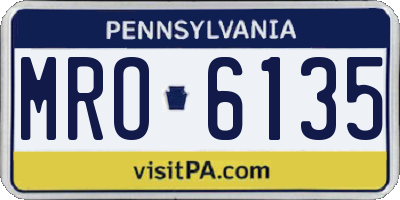PA license plate MRO6135