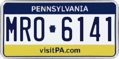 PA license plate MRO6141
