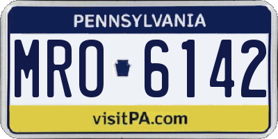 PA license plate MRO6142