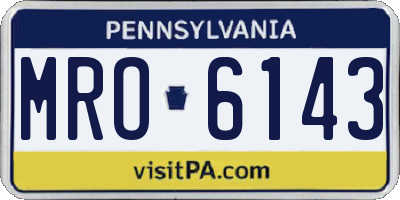 PA license plate MRO6143