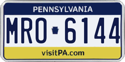 PA license plate MRO6144