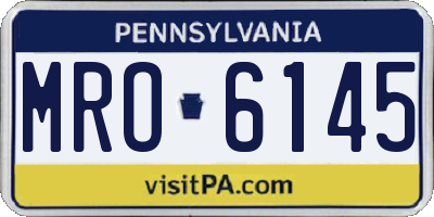 PA license plate MRO6145