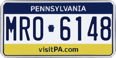 PA license plate MRO6148
