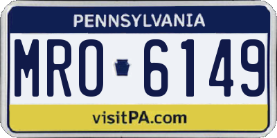 PA license plate MRO6149