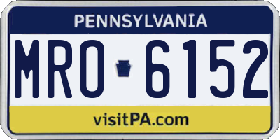 PA license plate MRO6152