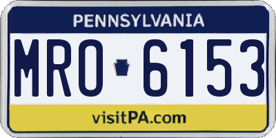 PA license plate MRO6153