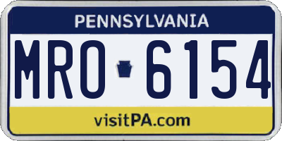 PA license plate MRO6154