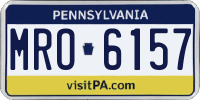 PA license plate MRO6157