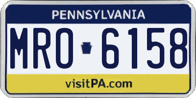 PA license plate MRO6158
